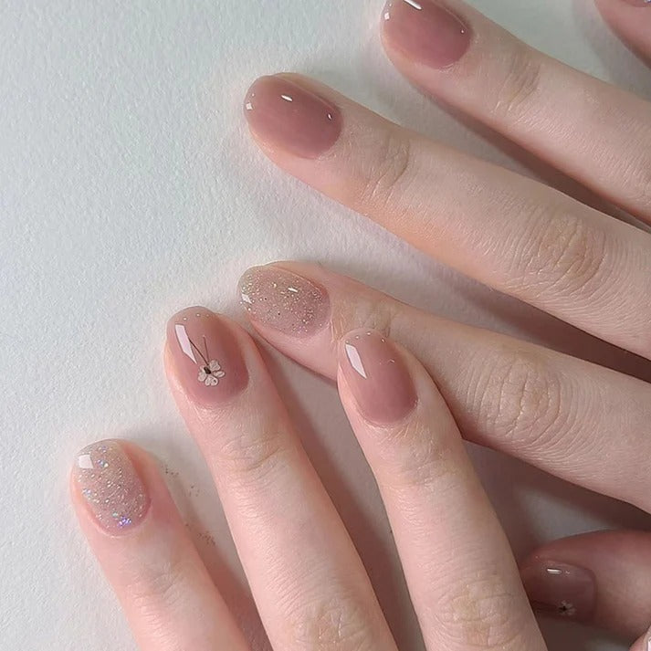 Natural Press on Nails 24 pcs
