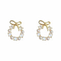 Bow Pearl Earring (White)