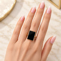 Statement Rectangle Ring (Black)