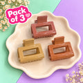 Minimalist Claw Clip-04 (Pack of 3 Neutral Colors)