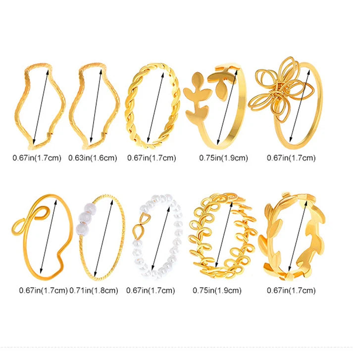 Stainless Steel Rings (10 SET)