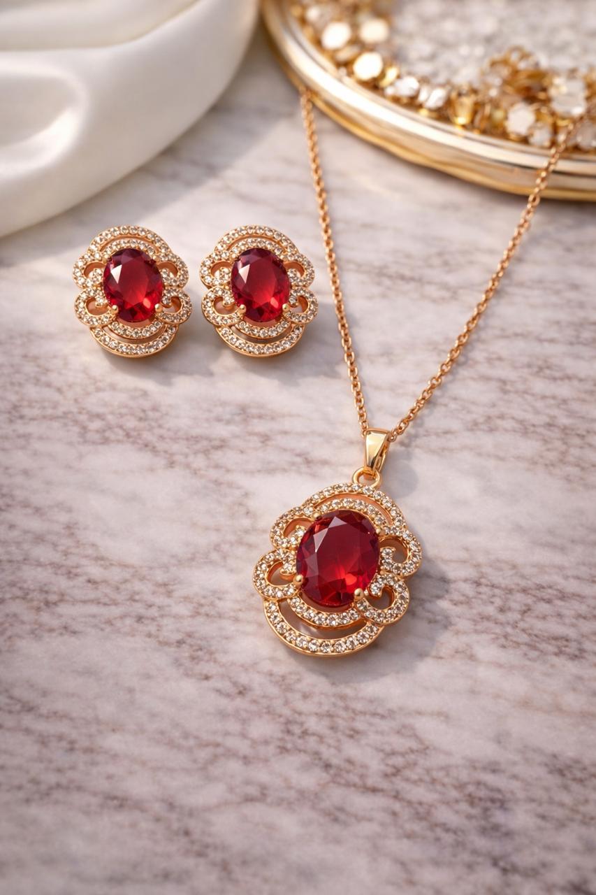 Locket set (maroon)